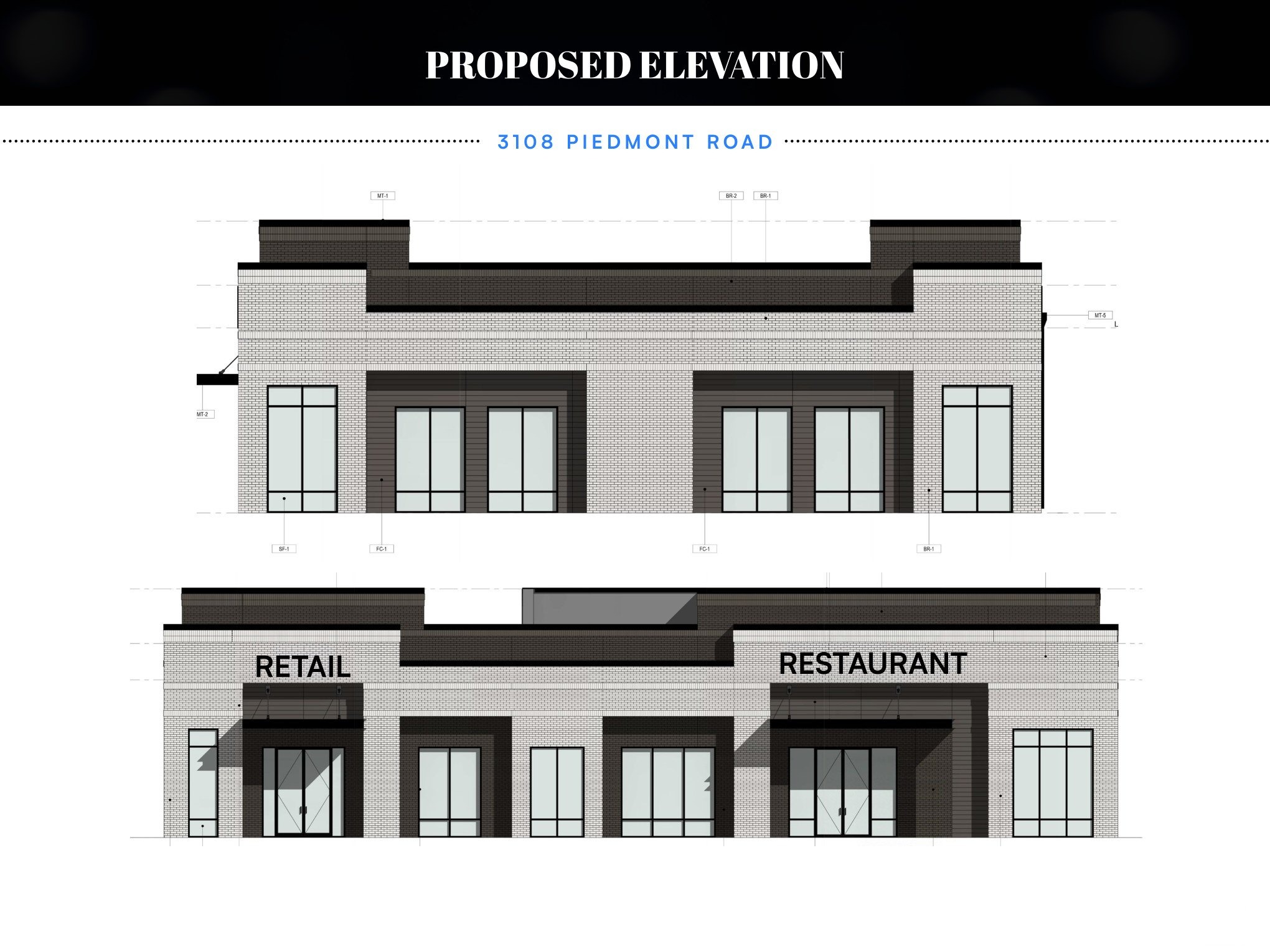 Proposed elevation — 3108 Piedmont Road